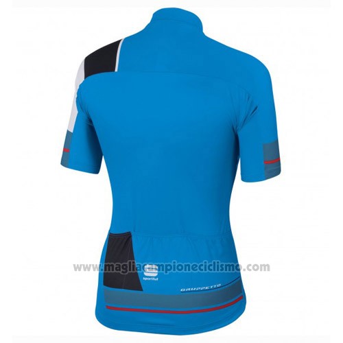 2016 Abbigliamento Ciclismo Sportful Nero e Blu Manica Corta e Salopette