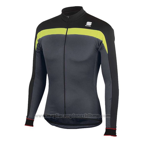 2016 Abbigliamento Ciclismo Sportful Nero e Giallo Manica Lunga e Salopette