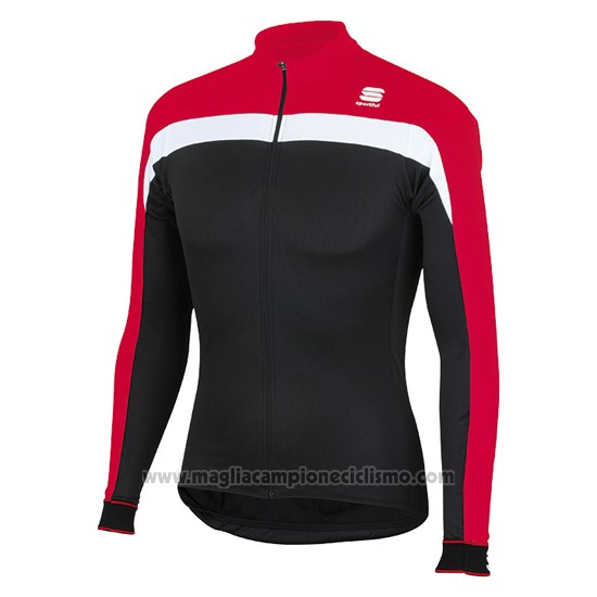 2016 Abbigliamento Ciclismo Sportful Nero e Rosso Manica Lunga e Salopette