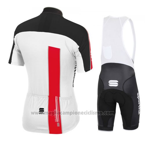 2016 Abbigliamento Ciclismo Sportful Rosso e Bianco Manica Corta e Salopette