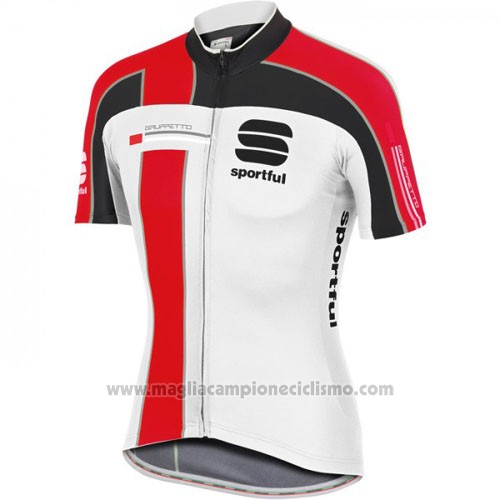 2016 Abbigliamento Ciclismo Sportful Rosso e Bianco Manica Corta e Salopette