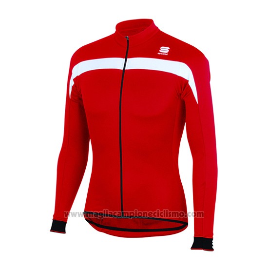 2016 Abbigliamento Ciclismo Sportful Rosso e Bianco Manica Lunga e Salopette