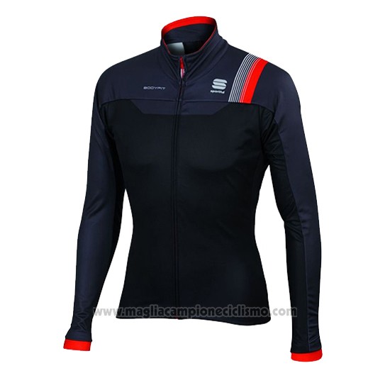 2016 Abbigliamento Ciclismo Sportful Rosso e Nero Manica Lunga e Salopette