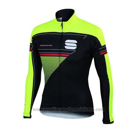 2016 Abbigliamento Ciclismo Sportful Verde e Nero Manica Lunga e Salopette