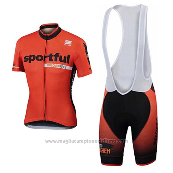 2017 Abbigliamento Ciclismo Sportful Arancione Manica Corta e Salopette