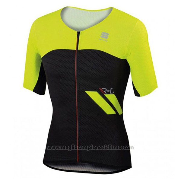 2017 Abbigliamento Ciclismo Sportful Giallo e Nero Manica Corta e Salopette