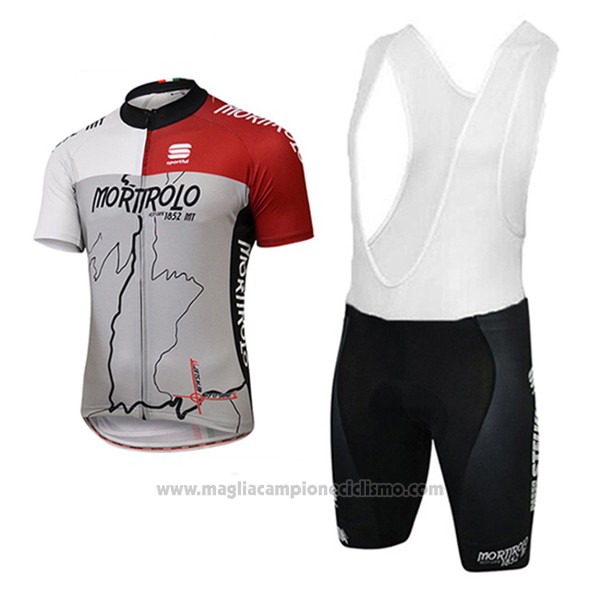 2017 Abbigliamento Ciclismo Sportful Mortirolo Grigio Manica Corta e Salopette