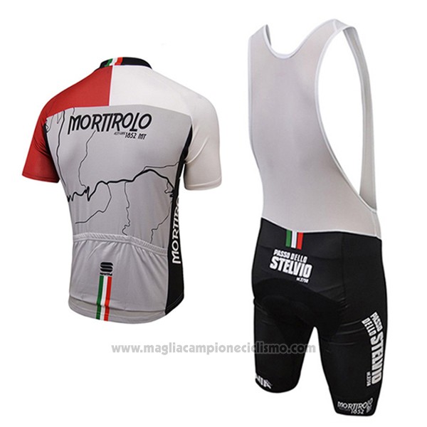 2017 Abbigliamento Ciclismo Sportful Mortirolo Grigio Manica Corta e Salopette