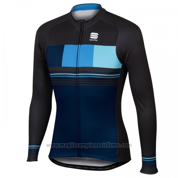 2017 Abbigliamento Ciclismo Sportful Nero Manica Lunga e Salopette