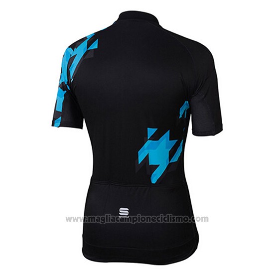 2017 Abbigliamento Ciclismo Sportful Nero e Blu Manica Corta e Salopette