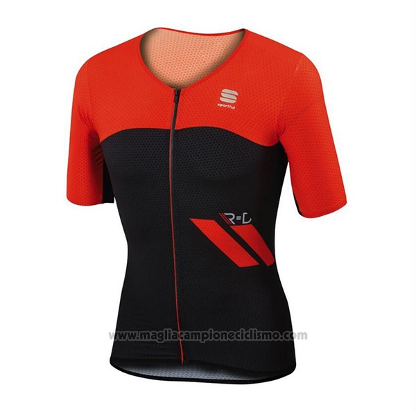 2017 Abbigliamento Ciclismo Sportful Rosso e Nero Manica Corta e Salopette