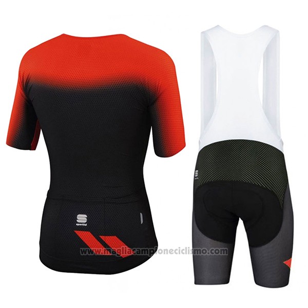 2017 Abbigliamento Ciclismo Sportful Rosso e Nero Manica Corta e Salopette