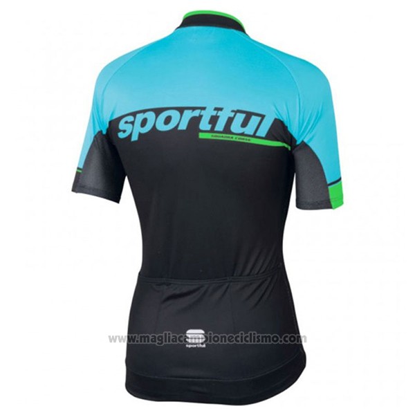 2017 Abbigliamento Ciclismo Sportful Sc Azzurro e Nero Manica Corta e Salopette