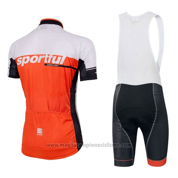 2017 Abbigliamento Ciclismo Sportful Sc Bianco e Arancione Manica Corta e Salopette