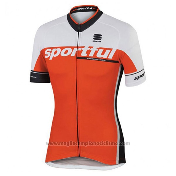 2017 Abbigliamento Ciclismo Sportful Sc Bianco e Arancione Manica Corta e Salopette