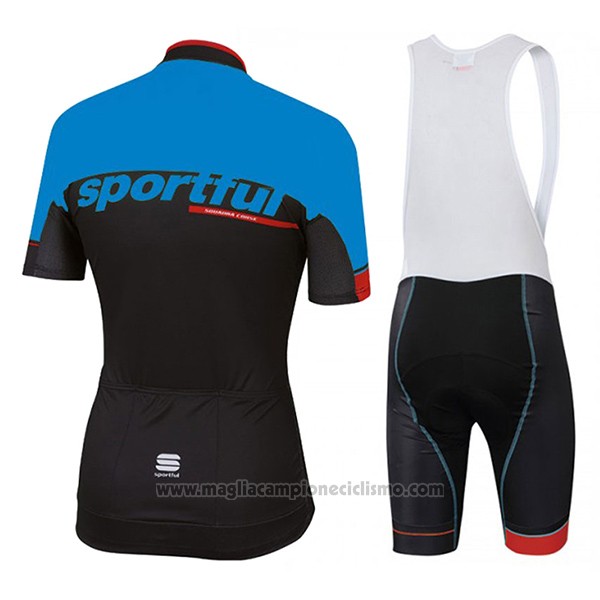 2017 Abbigliamento Ciclismo Sportful Sc Blu e Nero Manica Corta e Salopette