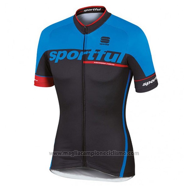 2017 Abbigliamento Ciclismo Sportful Sc Blu e Nero Manica Corta e Salopette