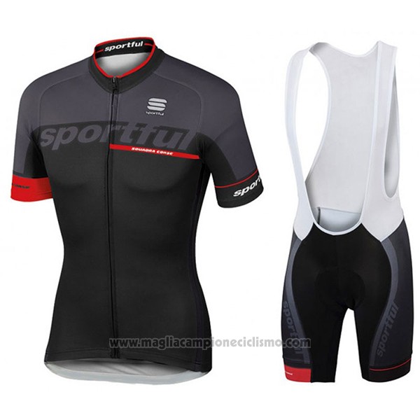 2017 Abbigliamento Ciclismo Sportful Sc Nero Manica Corta e Salopette