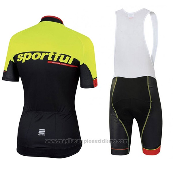 2017 Abbigliamento Ciclismo Sportful Sc Nero e Verde Manica Corta e Salopette