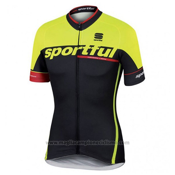 2017 Abbigliamento Ciclismo Sportful Sc Nero e Verde Manica Corta e Salopette