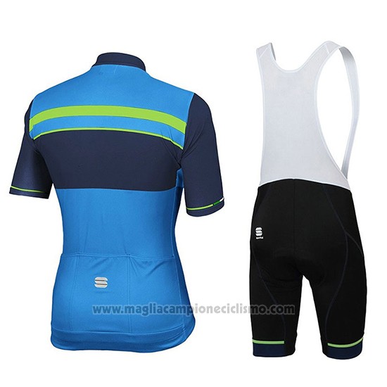 2018 Abbigliamento Ciclismo Sportful Blu Manica Corta e Salopette