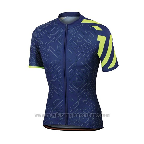 2018 Abbigliamento Ciclismo Sportful Prism Spento Blu Manica Corta e Salopette
