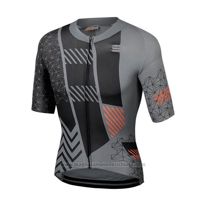 2021 Abbigliamento Ciclismo Sportful Nero Grigio Arancione Manica Corta e Salopette