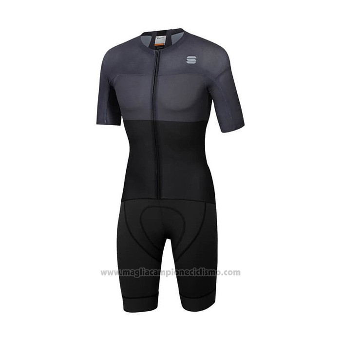 2021 Abbigliamento Ciclismo Sportful Nero Grigio Manica Corta e Salopette