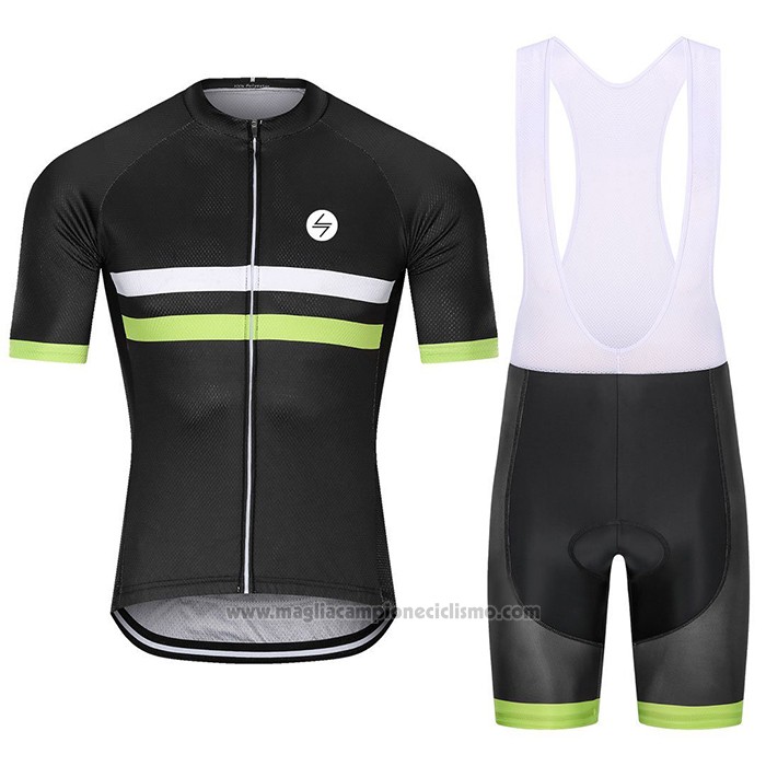 2021 Abbigliamento Ciclismo Steep Nero Giallo Manica Corta e Salopette