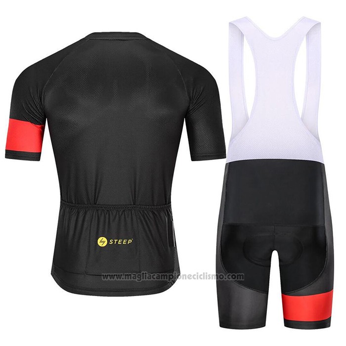 2021 Abbigliamento Ciclismo Steep Rosso Giallo Manica Corta e Salopette