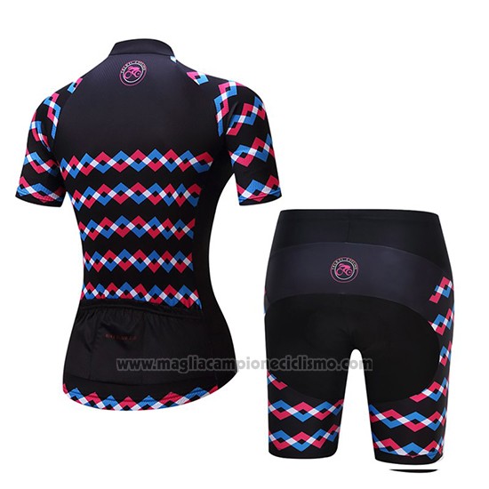 2019 Abbigliamento Ciclismo Donne Teleyi Viola Nero Manica Corta e Salopette