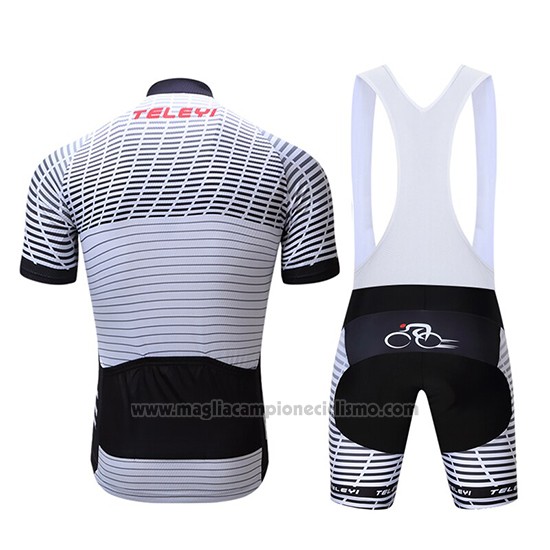 2019 Abbigliamento Ciclismo Teleyi Bike Bianco Nero Manica Corta e Salopette