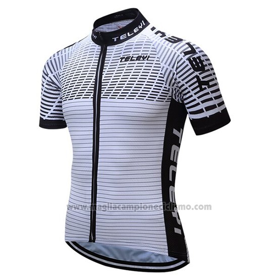 2019 Abbigliamento Ciclismo Teleyi Bike Bianco Nero Manica Corta e Salopette