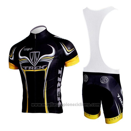 2009 Abbigliamento Ciclismo Trek Nero e Giallo Manica Corta e Salopette