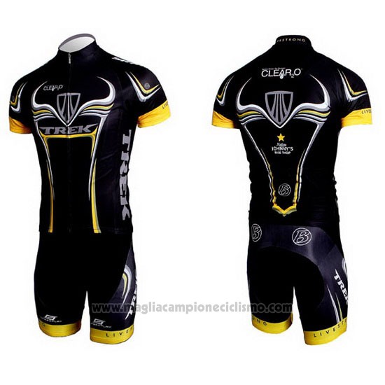 2009 Abbigliamento Ciclismo Trek Nero e Giallo Manica Corta e Salopette
