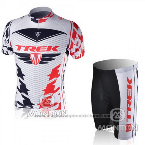 2010 Abbigliamento Ciclismo Trek Rosso e Bianco Manica Corta e Salopette