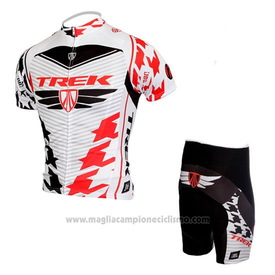 2010 Abbigliamento Ciclismo Trek Rosso e Bianco Manica Corta e Salopette