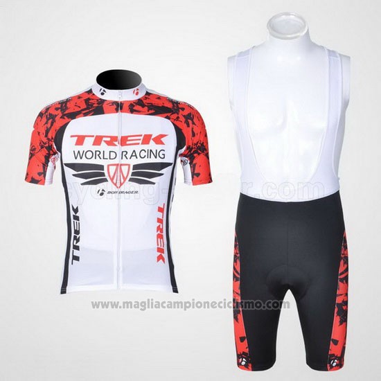 2011 Abbigliamento Ciclismo Trek Rosso e Bianco Manica Corta e Salopette