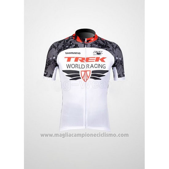 2012 Abbigliamento Ciclismo Trek Bianco e Grigio Manica Corta e Salopette