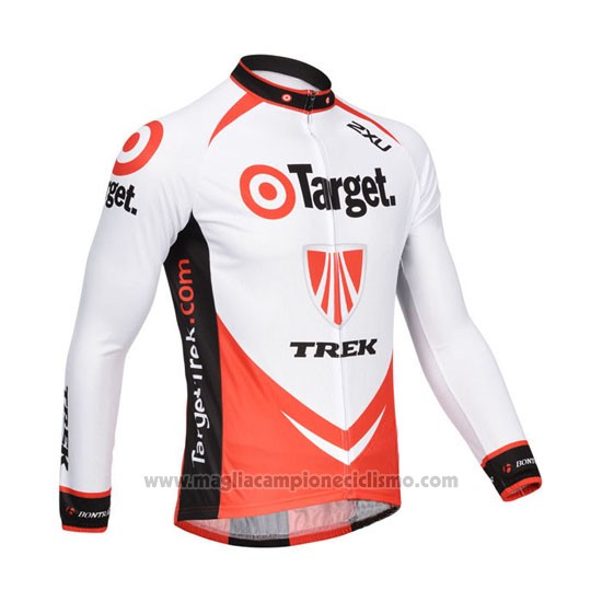 2013 Abbigliamento Ciclismo Trek Arancione e Bianco Manica Lunga e Salopette