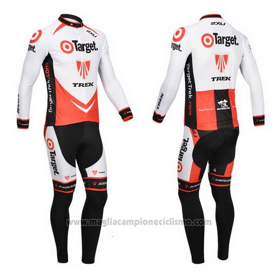 2013 Abbigliamento Ciclismo Trek Arancione e Bianco Manica Lunga e Salopette