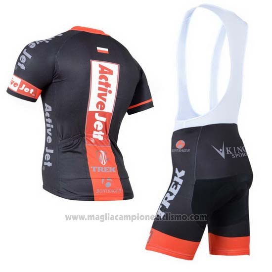 2014 Abbigliamento Ciclismo Trek Nero e Arancione Manica Corta e Salopette