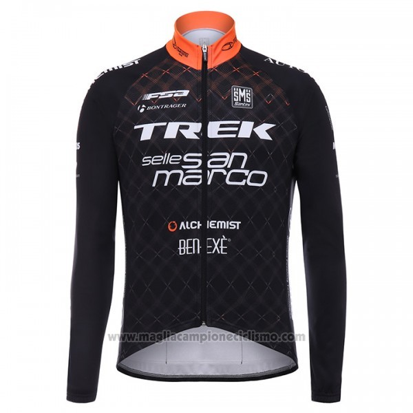 2017 Abbigliamento Ciclismo Trek Selle San Marco Nero Manica Lunga e Salopette