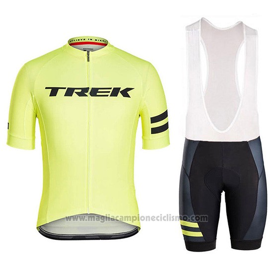 2018 Abbigliamento Ciclismo Trek Chiaro Giallo Manica Corta e Salopette