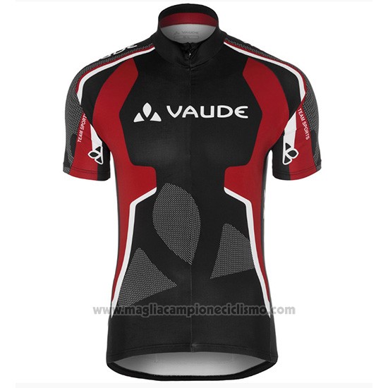 2018 Abbigliamento Ciclismo Vaude Nero e Rosso Manica Corta e Salopette