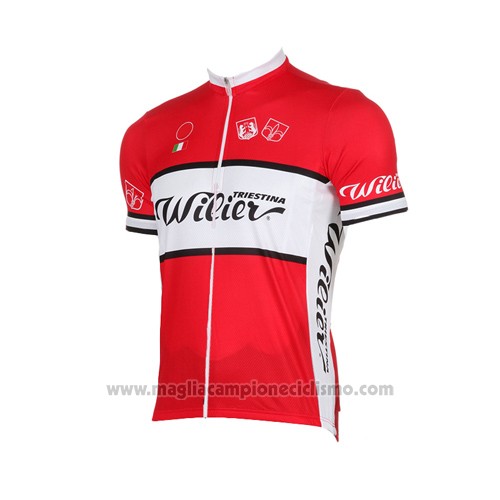 2015 Abbigliamento Ciclismo Wieiev Bianco Rosso Manica Corta e Salopette