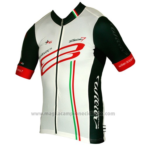 2015 Abbigliamento Ciclismo Wieiev Bianco e Rosso Manica Corta e Salopette