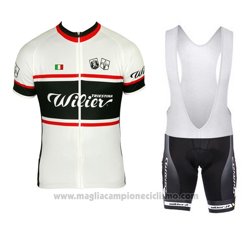 2015 Abbigliamento Ciclismo Wieiev Nero e Bianco Manica Corta e Salopette