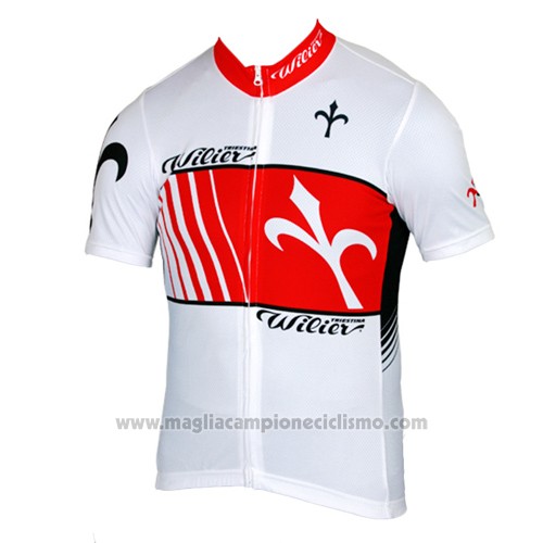 2015 Abbigliamento Ciclismo Wieiev Rosso e Bianco Manica Corta e Salopette