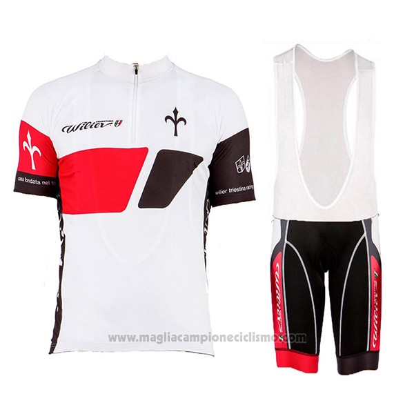 2017 Abbigliamento Ciclismo Wieiev Bianco Manica Corta e Salopette